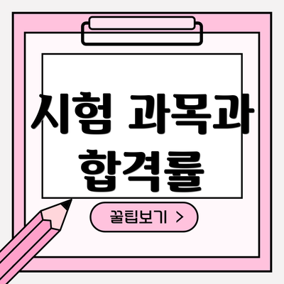 시험 과목과 합격률
