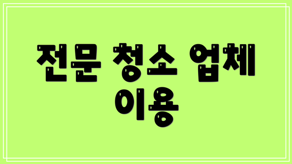 전문 청소 업체 이용