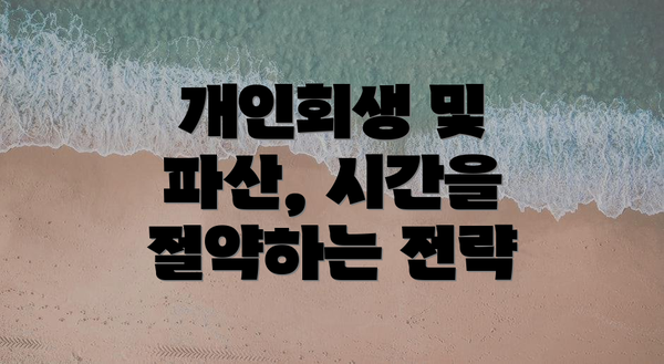 개인회생 및 파산, 시간을 절약하는 전략