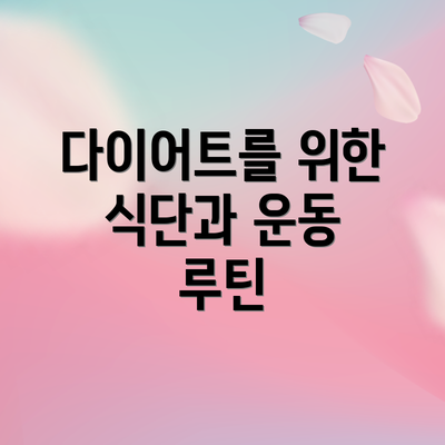 다이어트를 위한 식단과 운동 루틴
