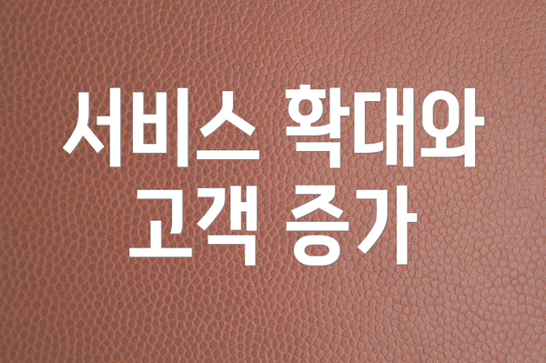 서비스 확대와 고객 증가
