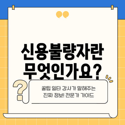 신용불량자란 무엇인가요?