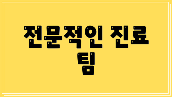 전문적인 진료 팀