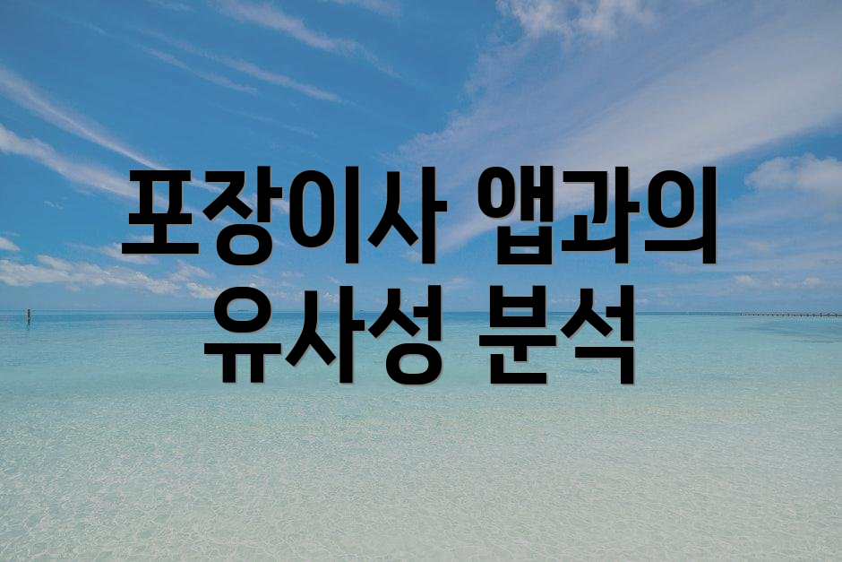 포장이사 앱과의 유사성 분석