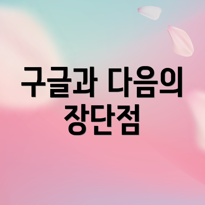 구글과 다음의 장단점