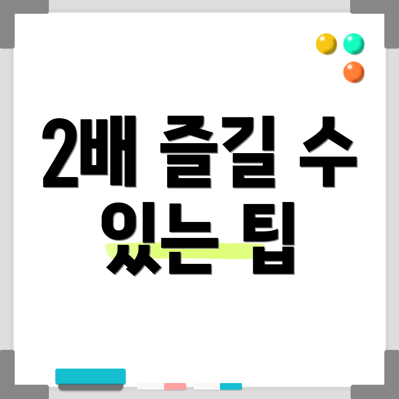 2배 즐길 수 있는 팁
