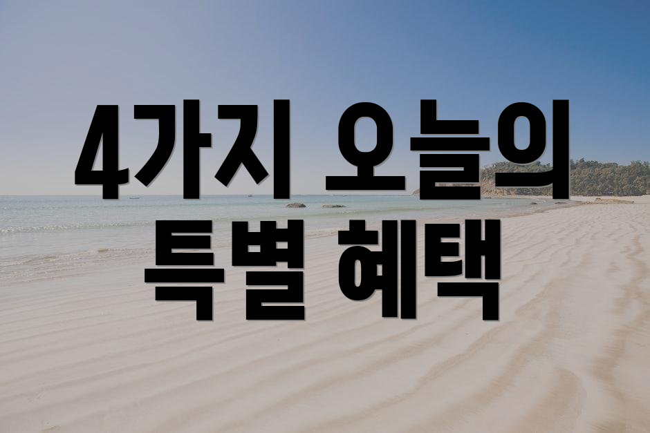 4가지 오늘의 특별 혜택