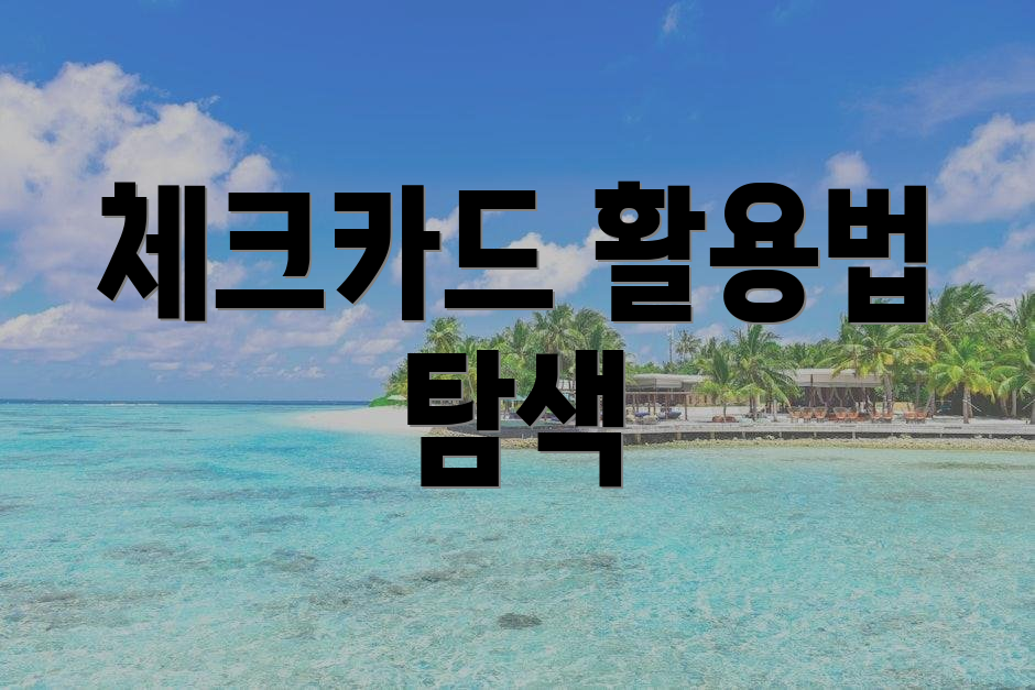 체크카드 활용법 탐색