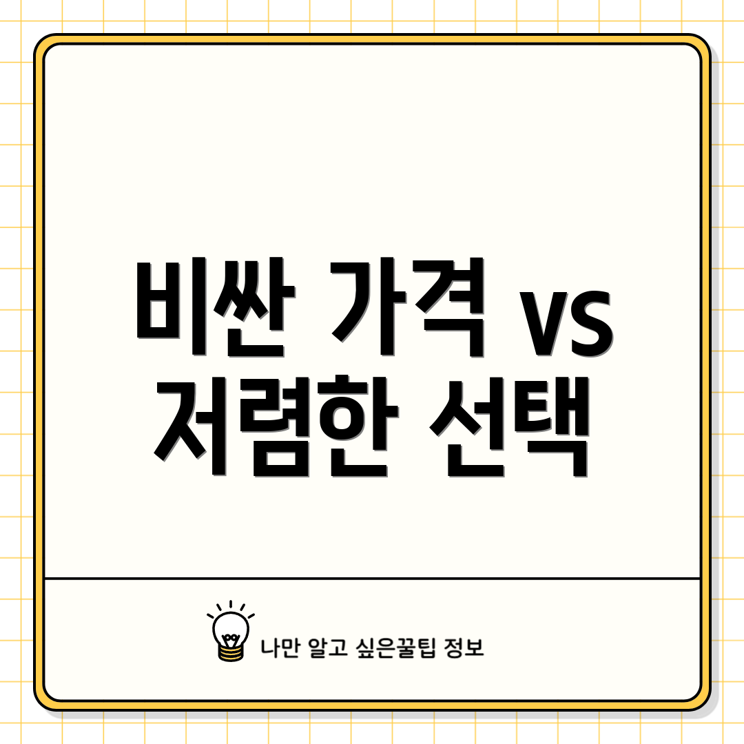 비싼 가격 vs 저렴한 선택