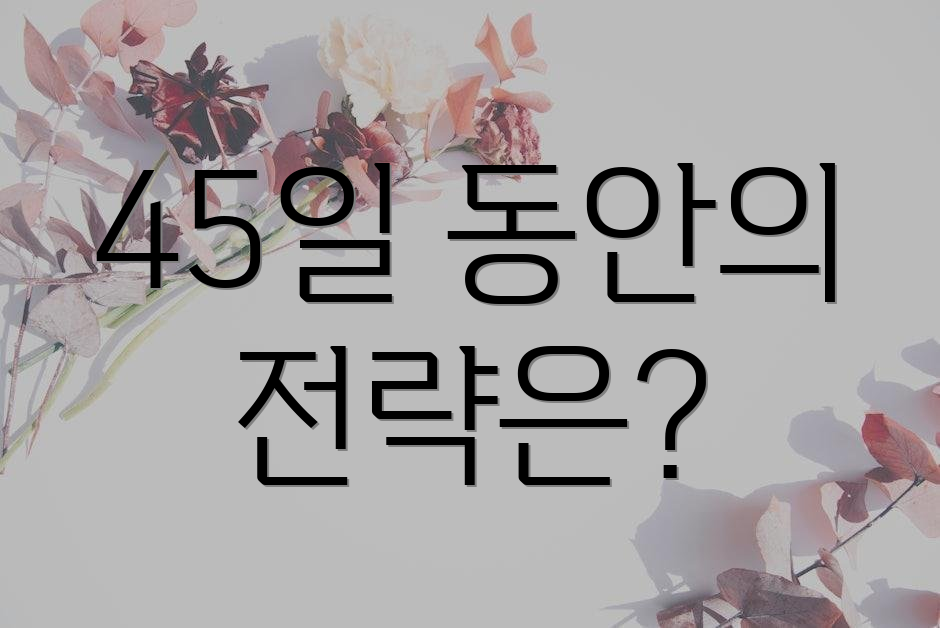 45일 동안의 전략은?