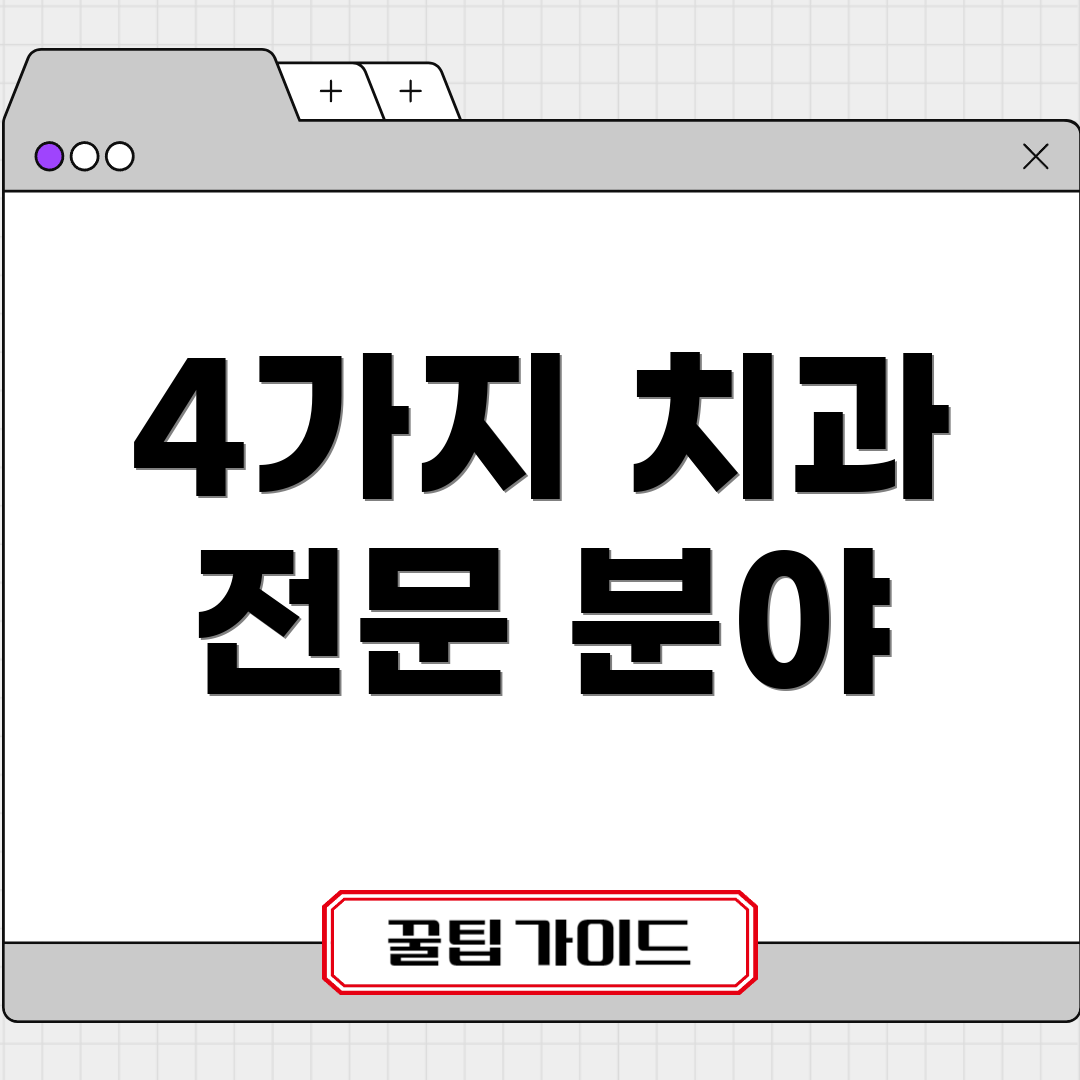 4가지 치과 전문 분야