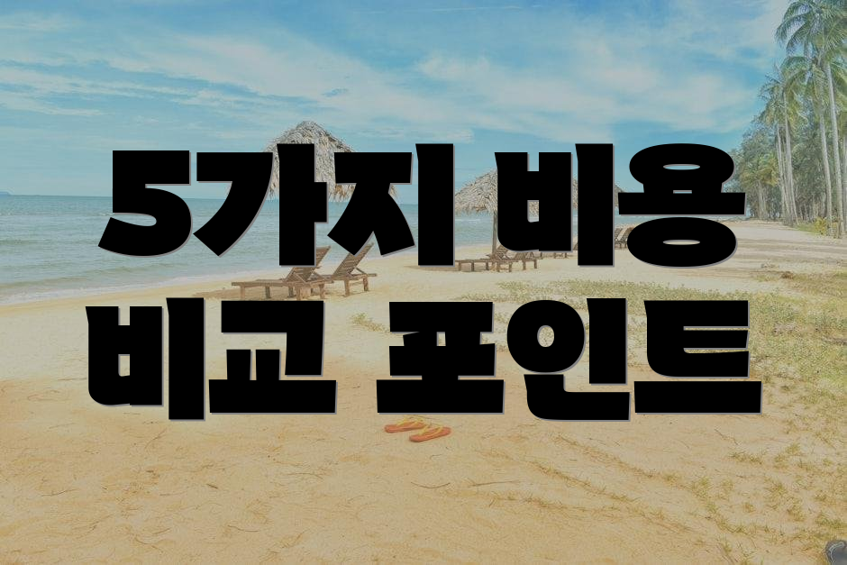 5가지 비용 비교 포인트