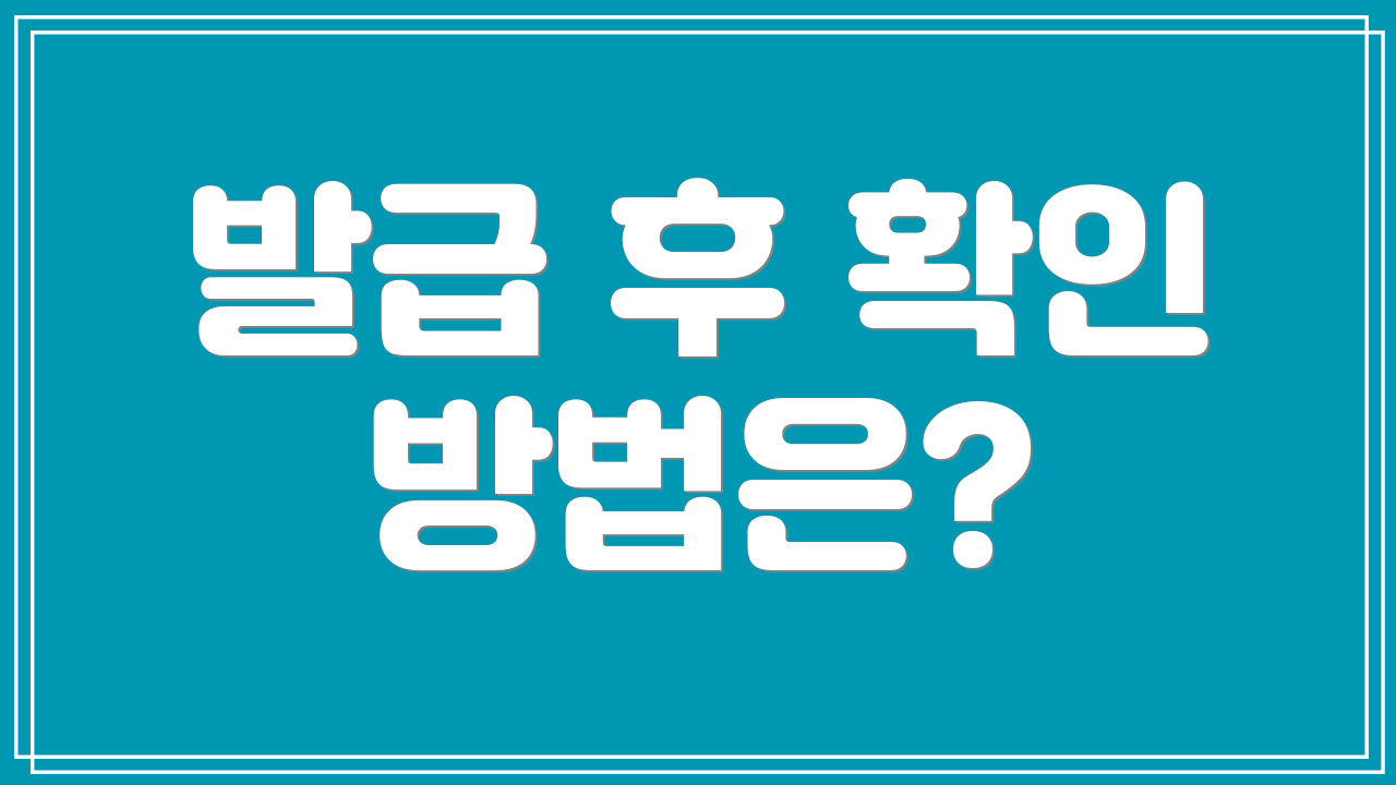 발급 후 확인 방법은?