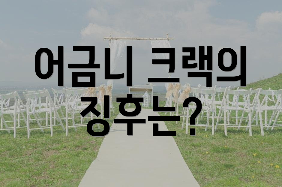 어금니 크랙의 징후는?