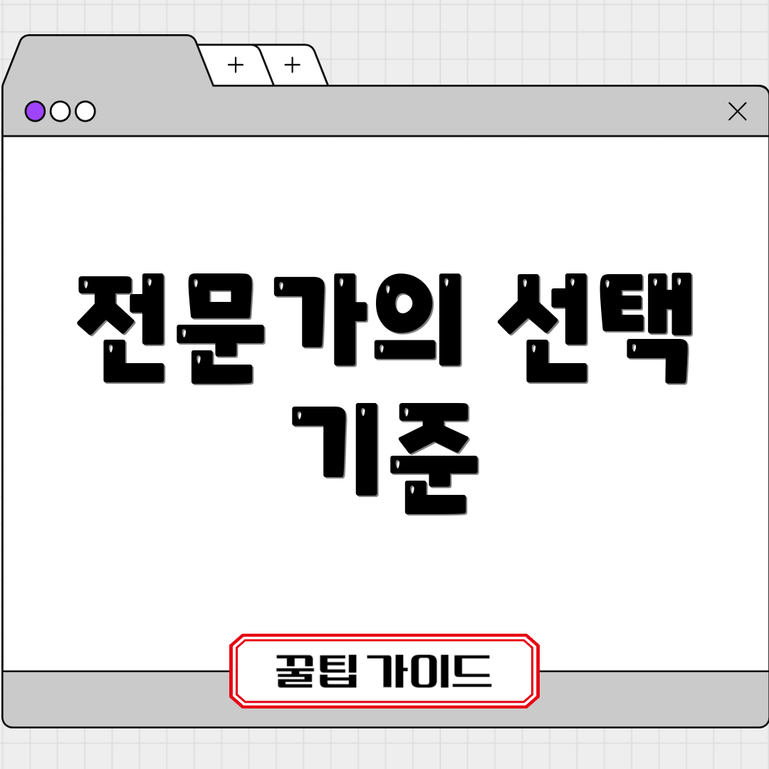 전문가의 선택 기준