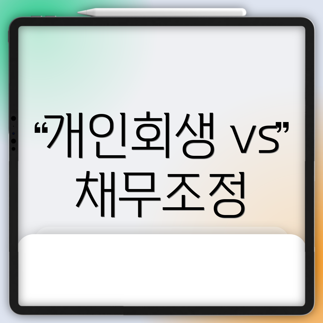 개인회생 vs 채무조정