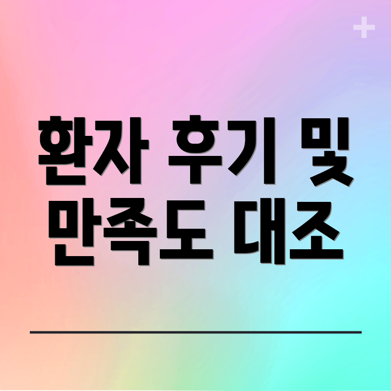 환자 후기 및 만족도 대조