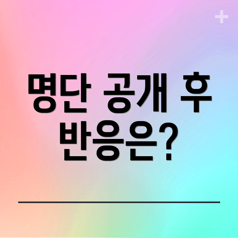 명단 공개 후 반응은?
