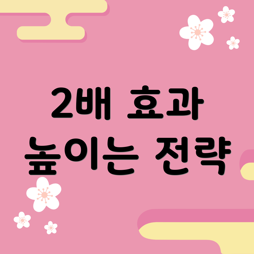 2배 효과 높이는 전략