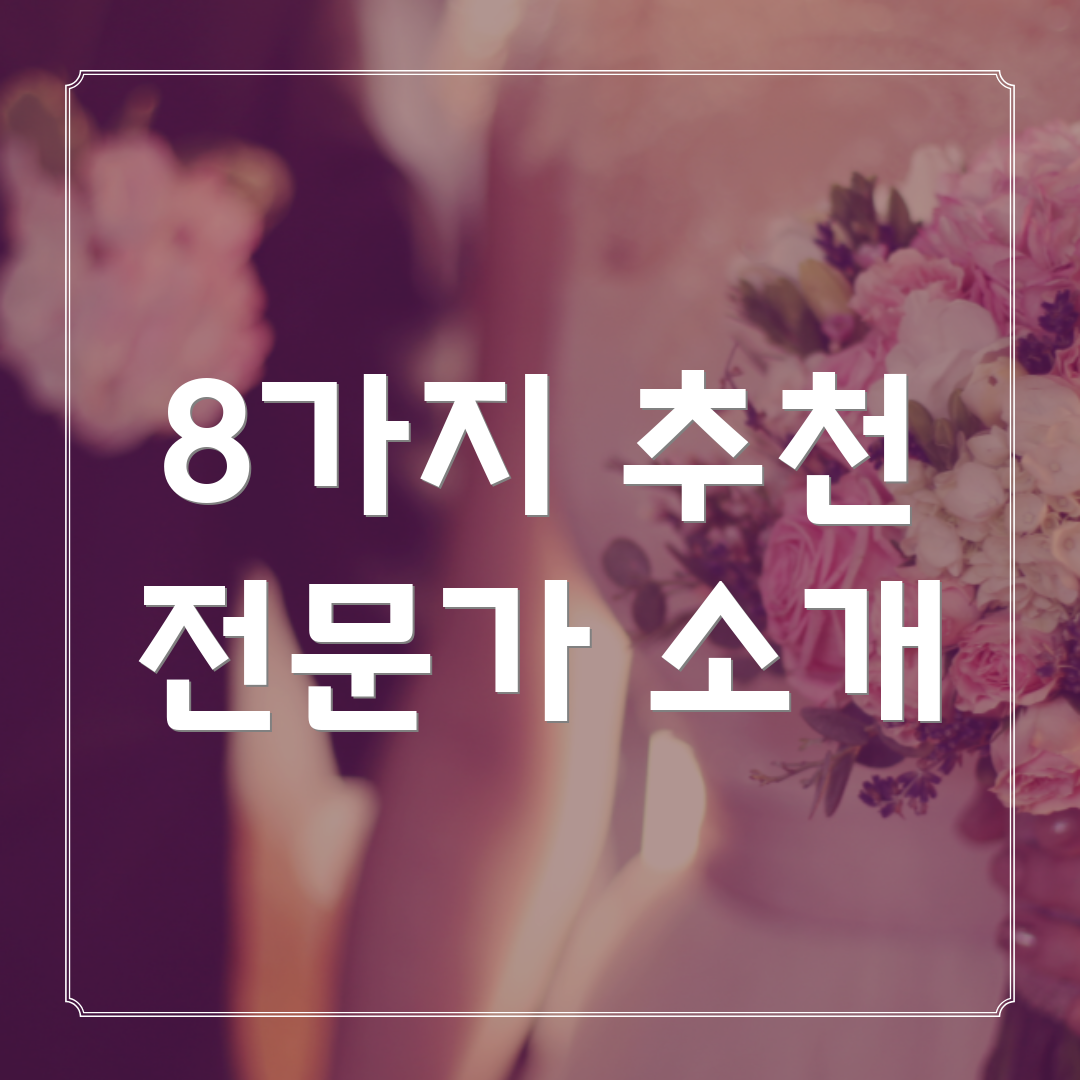 8가지 추천 전문가 소개