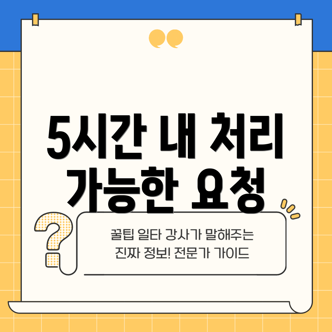 5시간 내 처리 가능한 요청