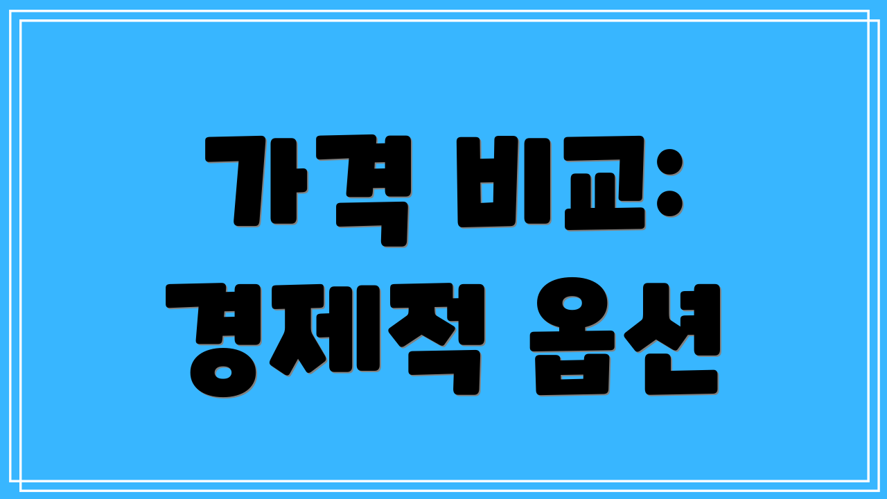 가격 비교: 경제적 옵션