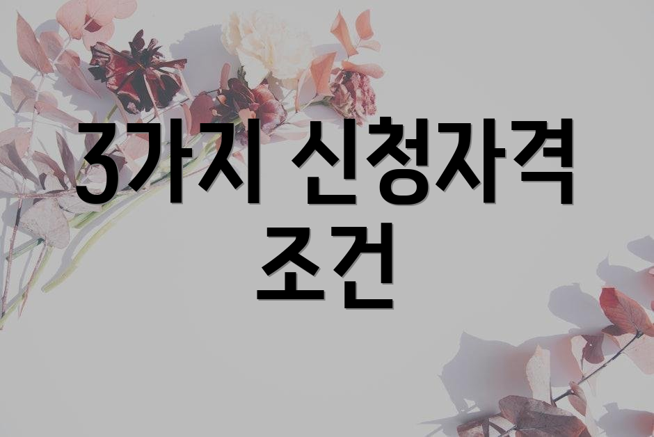 3가지 신청자격 조건