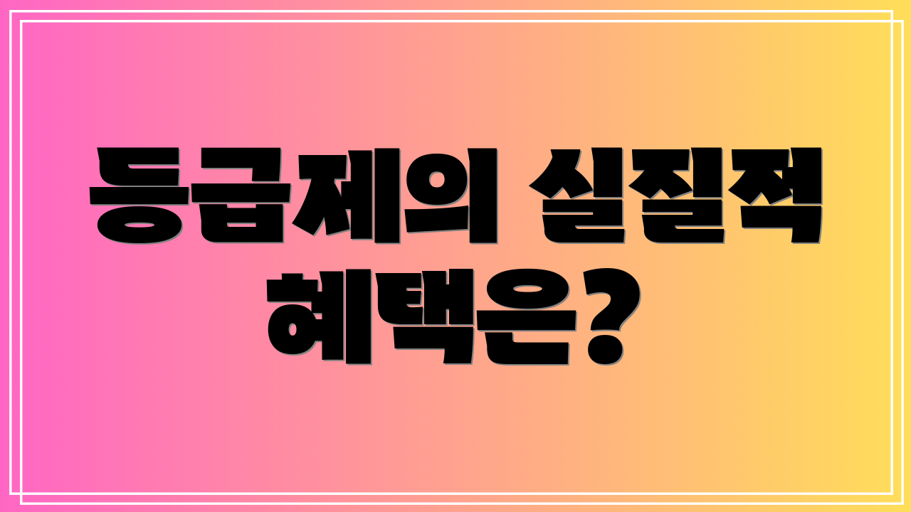 등급제의 실질적 혜택은?