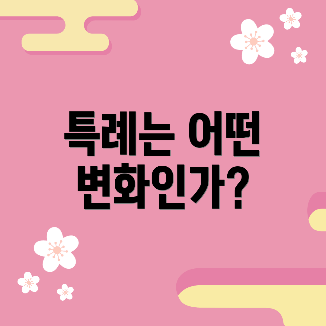 특례는 어떤 변화인가?