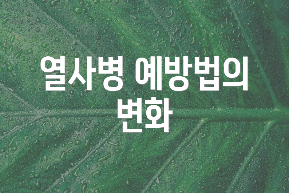 열사병 예방법의 변화