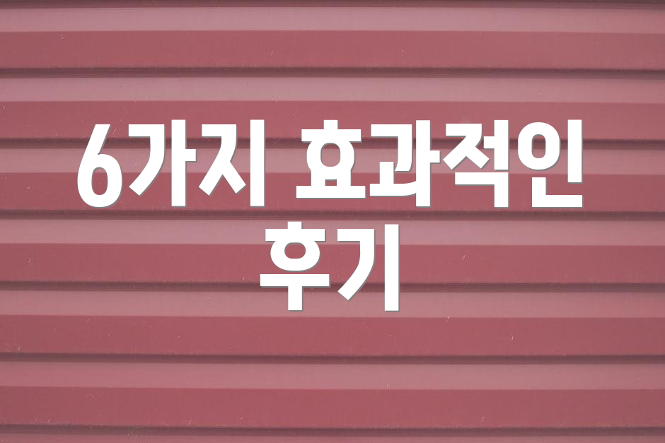6가지 효과적인 후기