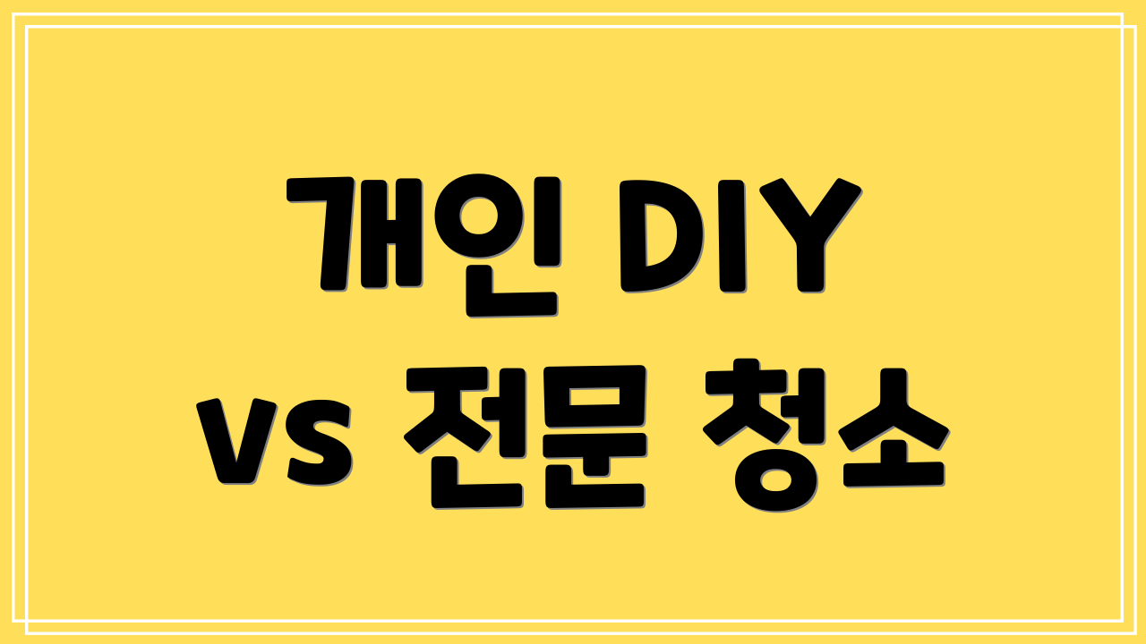 개인 DIY vs 전문 청소