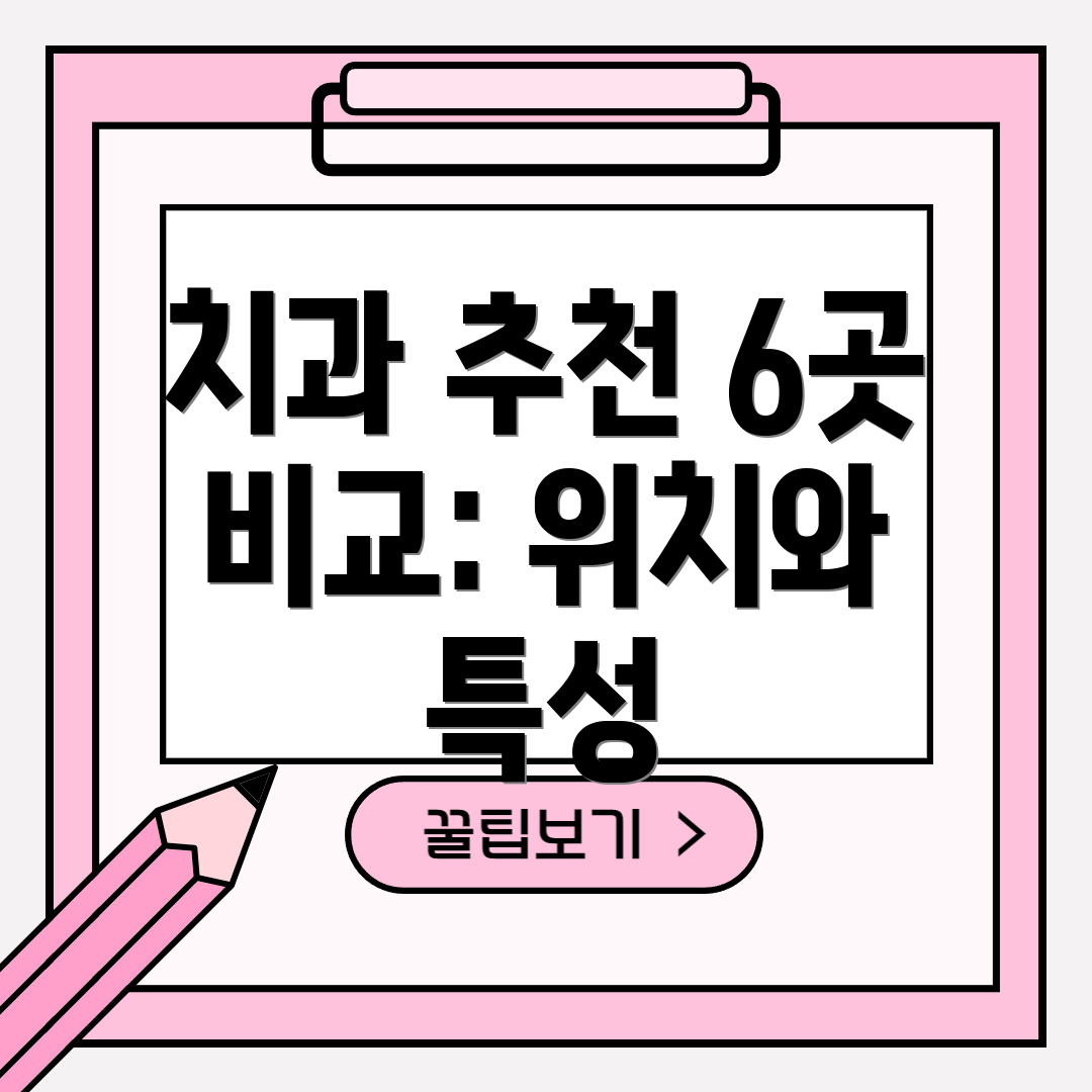 치과 추천 6곳 비교: 위치와 특성