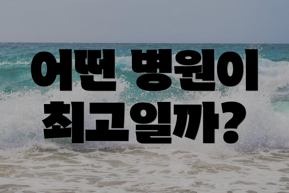 어떤 병원이 최고일까?