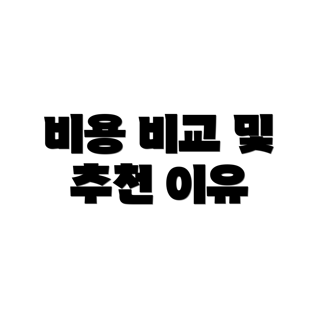 비용 비교 및 추천 이유
