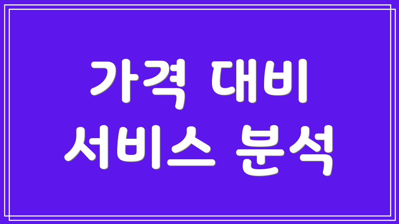 가격 대비 서비스 분석
