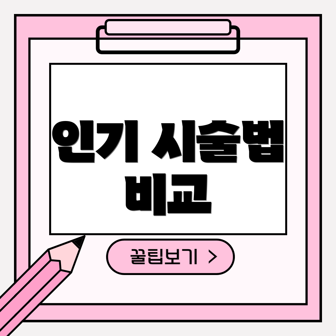 인기 시술법 비교