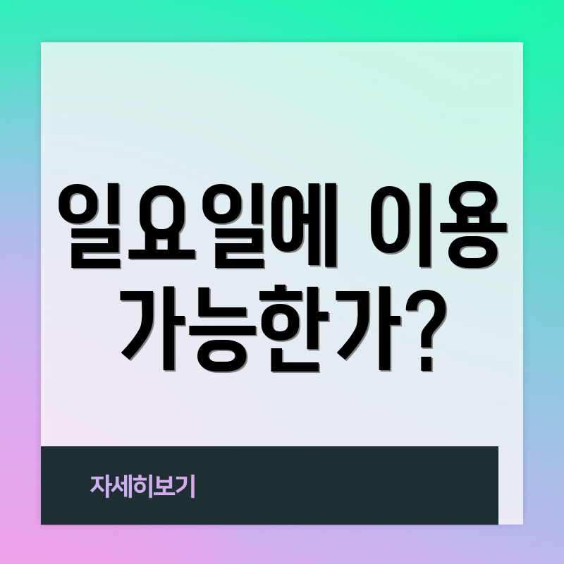 일요일에 이용 가능한가?