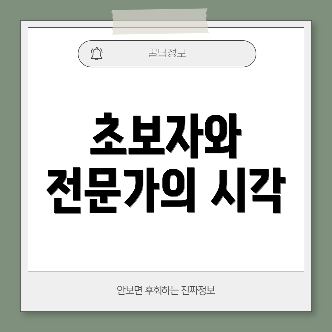 초보자와 전문가의 시각