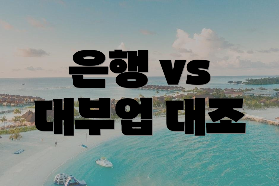 은행 vs 대부업 대조