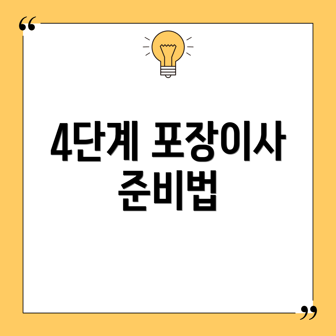 4단계 포장이사 준비법