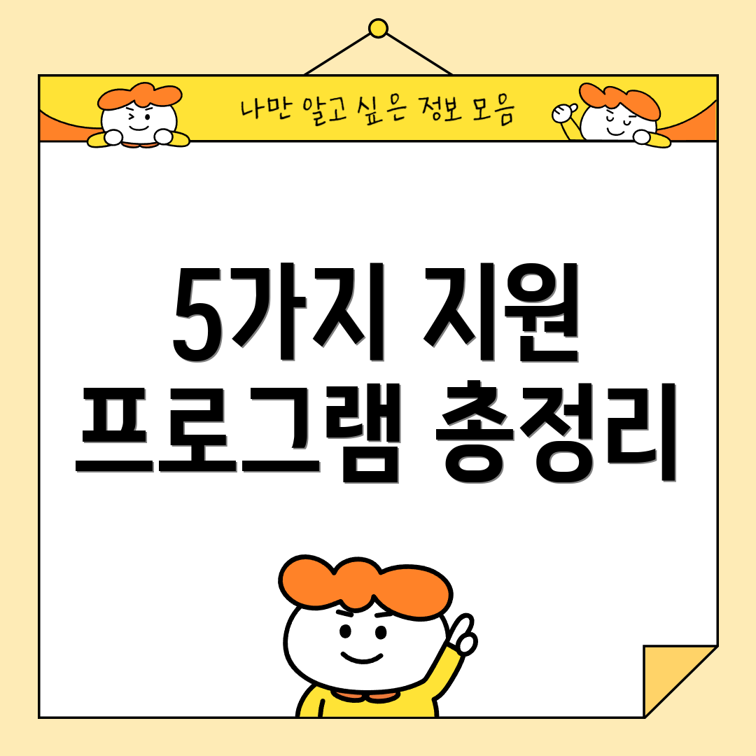 5가지 지원 프로그램 총정리