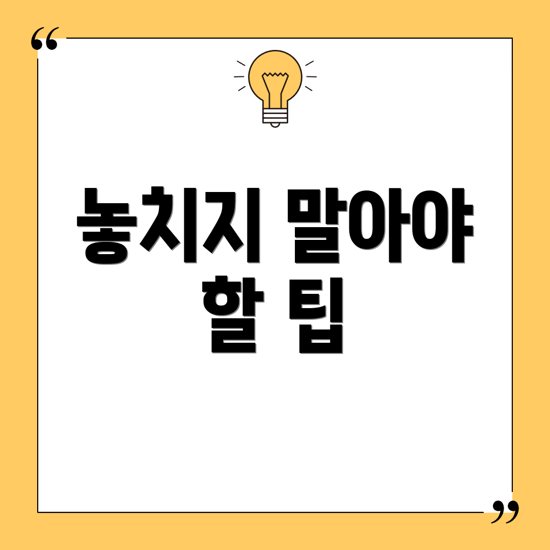 놓치지 말아야 할 팁