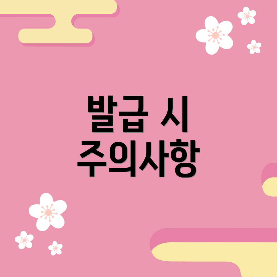 발급 시 주의사항