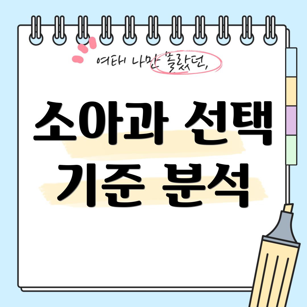 소아과 선택 기준 분석