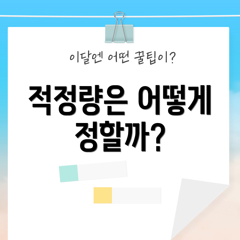 적정량은 어떻게 정할까?