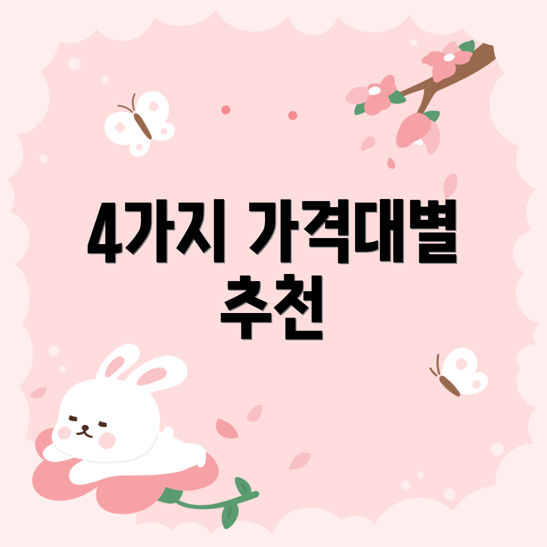 4가지 가격대별 추천