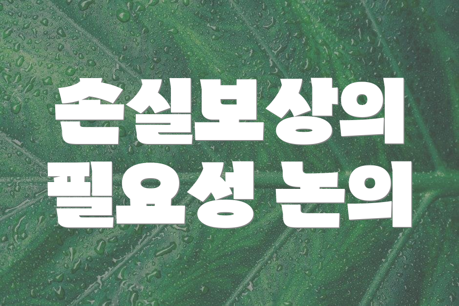 손실보상의 필요성 논의