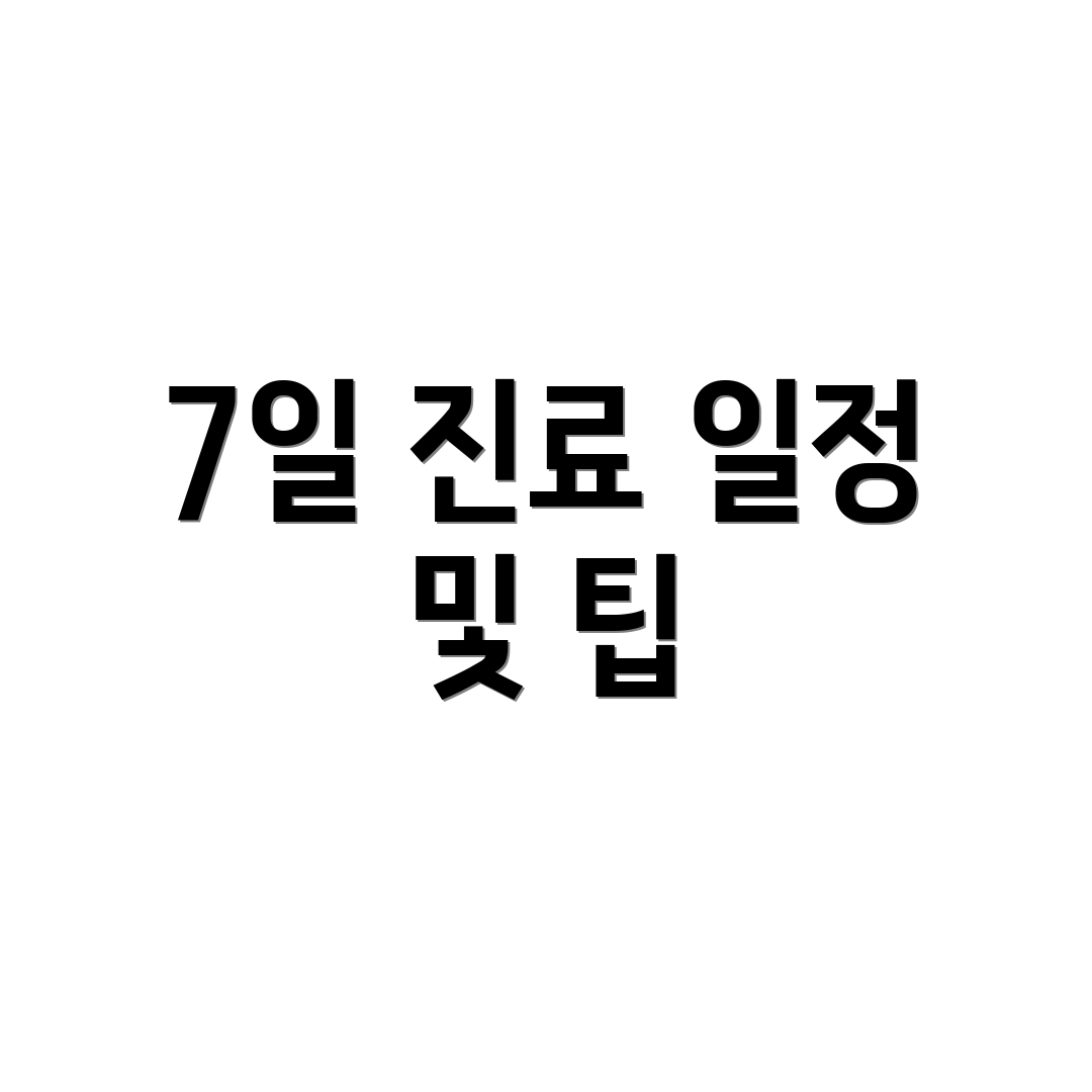 7일 진료 일정 및 팁