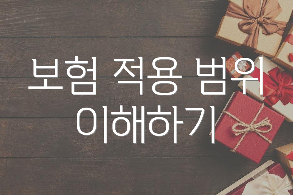 보험 적용 범위 이해하기